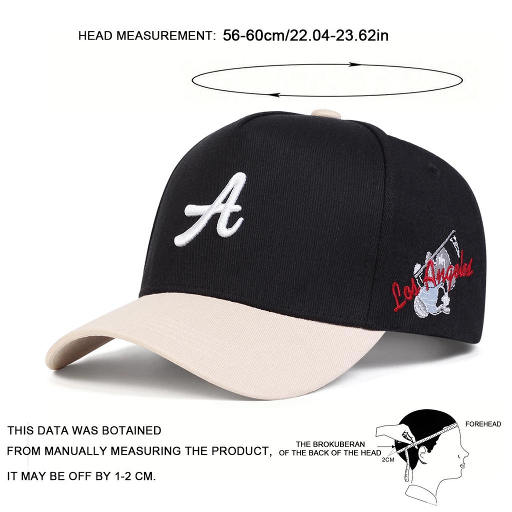 Baseball Stitching Stitched Embroidered Alphabet A Personality Neutral Gender Women Men For Caps Spring And Autumn Outdoor Adjustable Casual Hats