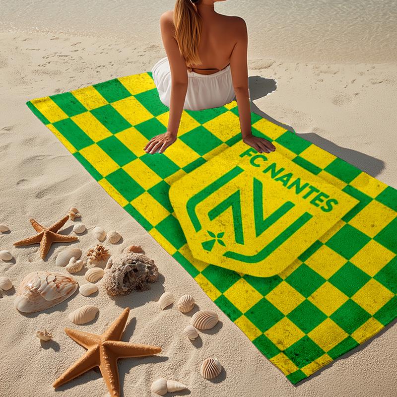 Fc Nantes Crest Design Beach Towel, Quick-drying, Easy to Care for, Use for Both Fitness and Beach Vacations,Sports Essential Fan Gift