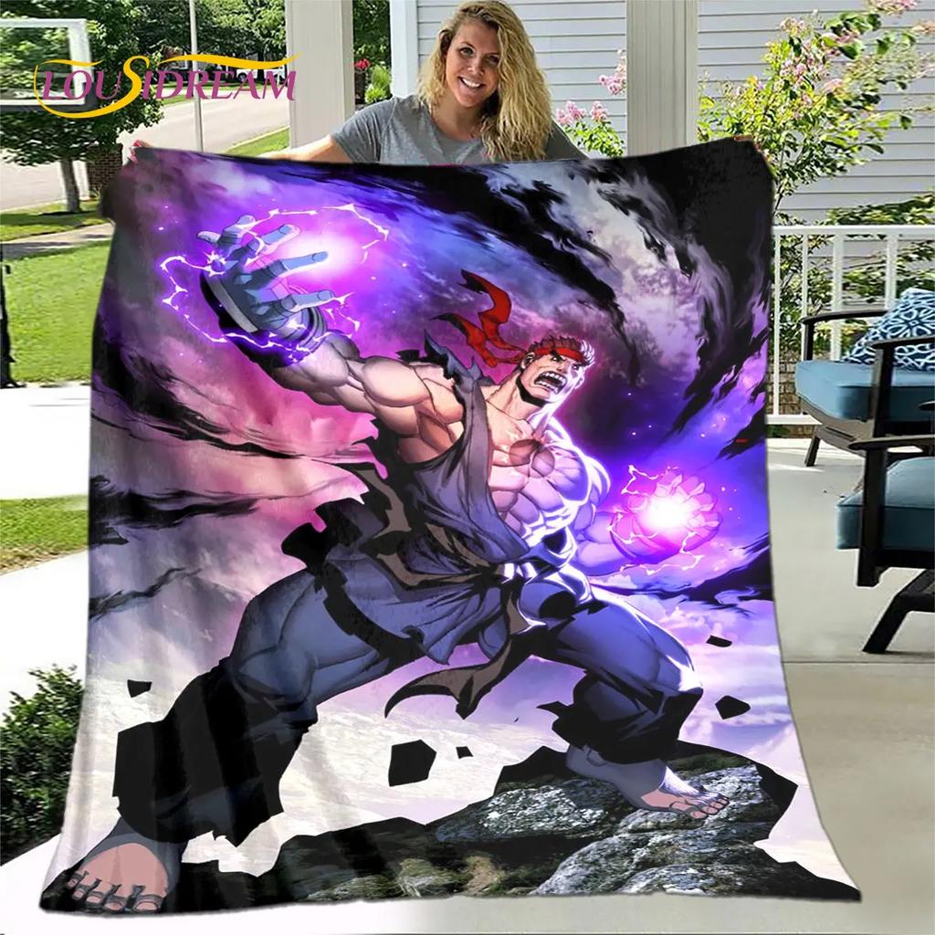 Street Fighter Retro Game  Gamer Soft Plush Blanket,Flannel Blanket Throw Blanket for Living Room Bedroom Bed Sofa Picnic Cover