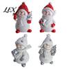Snowman Collectibles for Christmas 2Pcs Figurine, Cute Tabletop Decor, Resin Snow Statue with Gifts Knit Hat Scarf Home Mantel Window Holiday
