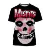 T-shirt Rock Band Misfits Estivi Teschio Stampato 3D Streetwear Uomo Donna Moda T-shirt a Maniche Corte T-shirt per Bambini Top Abbigliamento Uomo