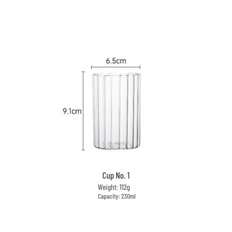 Striped Collins Highball Cocktail Glasses