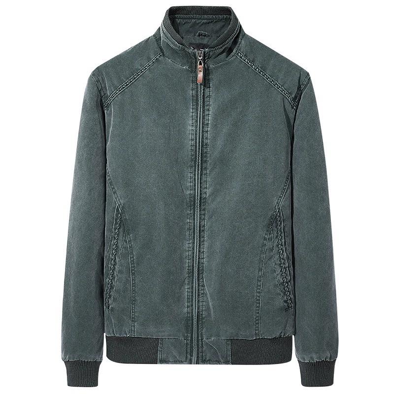 Chaqueta Casual para Hombre Oversized Lavada Retro Slim Fit Cuello Mao Top Ropa Retro para Hombre