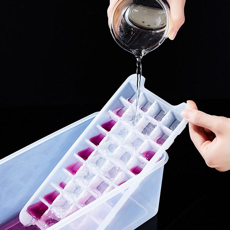 Food Grade Pp Ice Cube Mold Trays 36/72/144 Ice Cube Trays Reusable Ice Tray With Lid Super Easy Release Ice Cube Molds