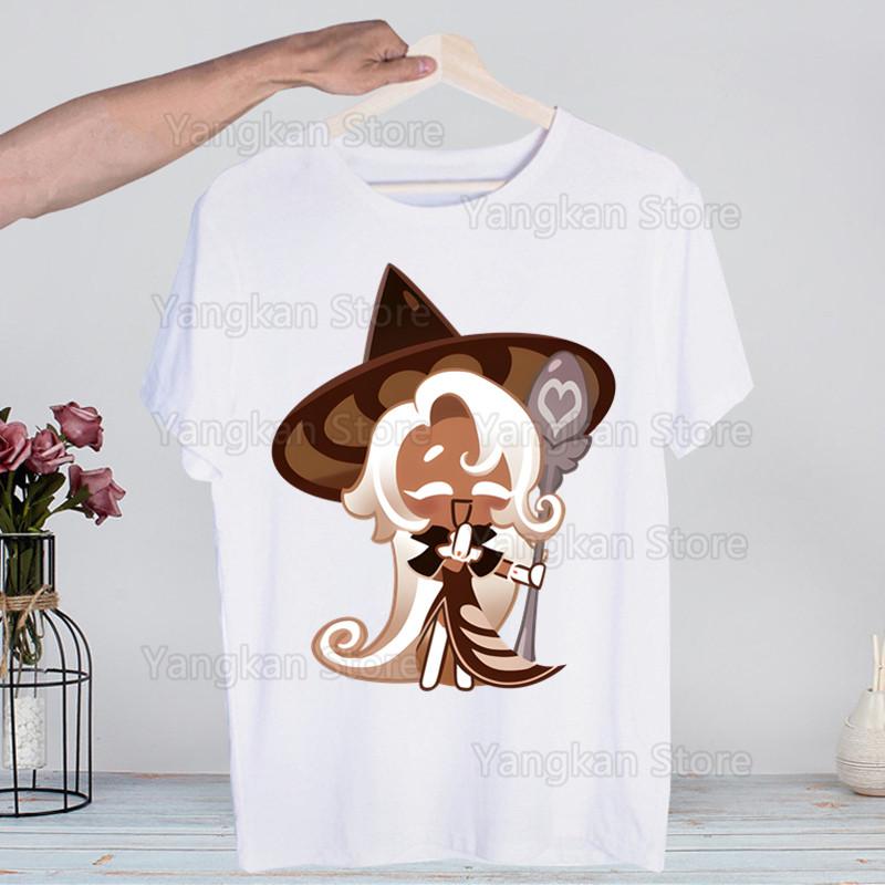 Shadow Milk Cookie Run Kingdom Pure Vanilla Cookie Men's Casual T-shirt High-fashioned Short-sleeved Men's T-shirt Men's Shirt