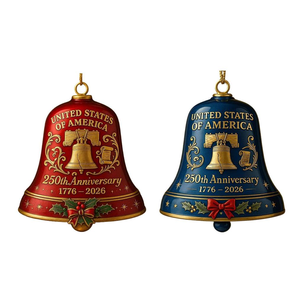 Anniversary Bell Ornament Christmas Tree Decor Vintage Design Handmade Reusable