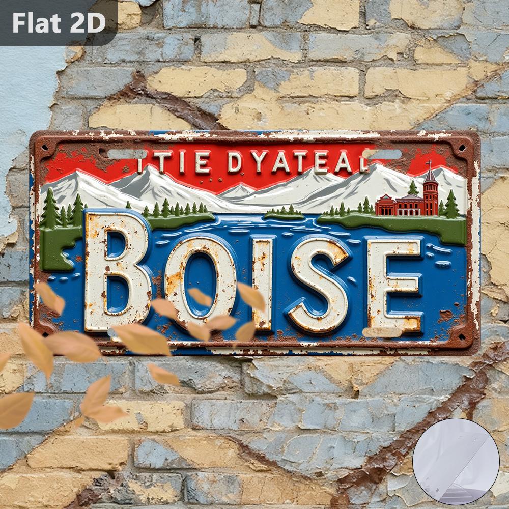D Flat D Flat Printing Pc Vintage Sign Outdoor Plaque Wall Decoration(x ) Santorini Coastal Style Vintage M