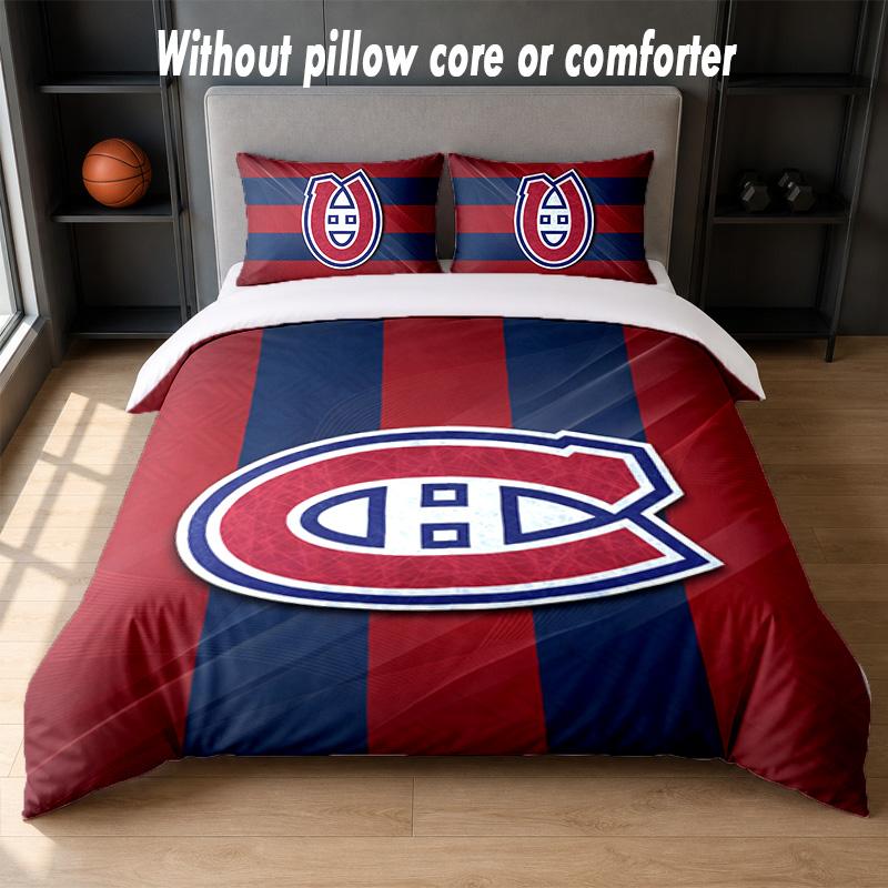 Montreal Canadiens Design Bed Bedding Set 1 Duvet Cover + 2 Pillowcases Soft Breathable Household Bed Linens