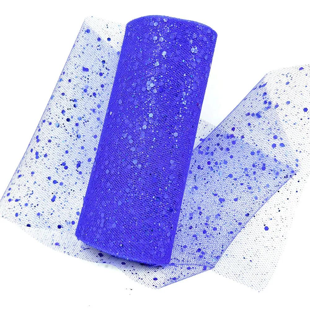 Glitter Tulle Fabric Roll 6 Inch 10 Yards Sequin Sparkling Ribbon Spool Netting for Wedding Tutu Skirt Gift Wrapping Party Decor
