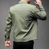 Spring and Autumn Men's High-end Jackets Middle-aged Dad Wear Lapel Work Clothes Solid Color Business Casual Large Size Tops Men's Clothing