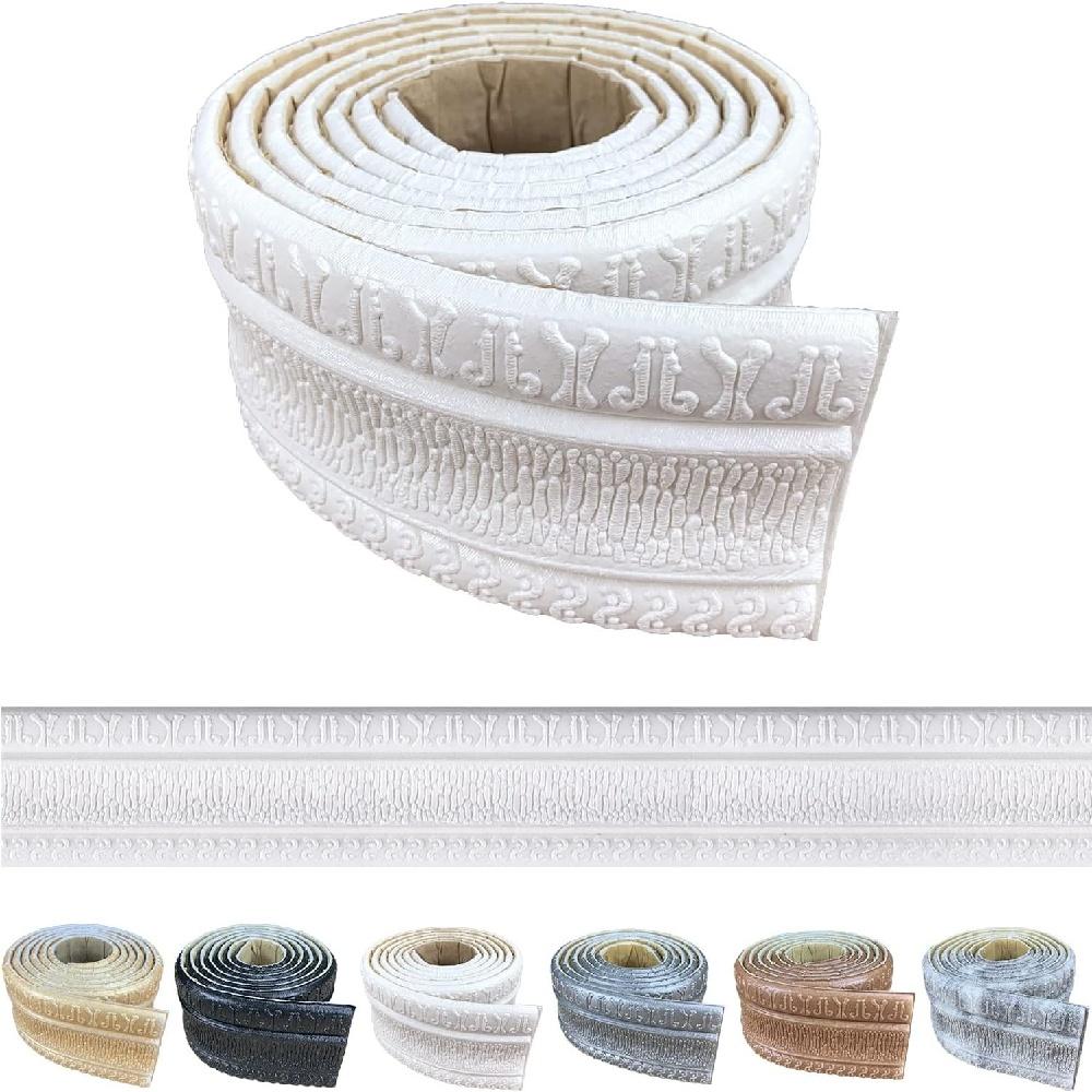 

1roll 2.3mX8cm Peel and Stick Self Adhesive Flexible Foam Trim Sticky Decorative Wallpaper Border Wall 3D Edging Border Wall 2.3mX8cm білий