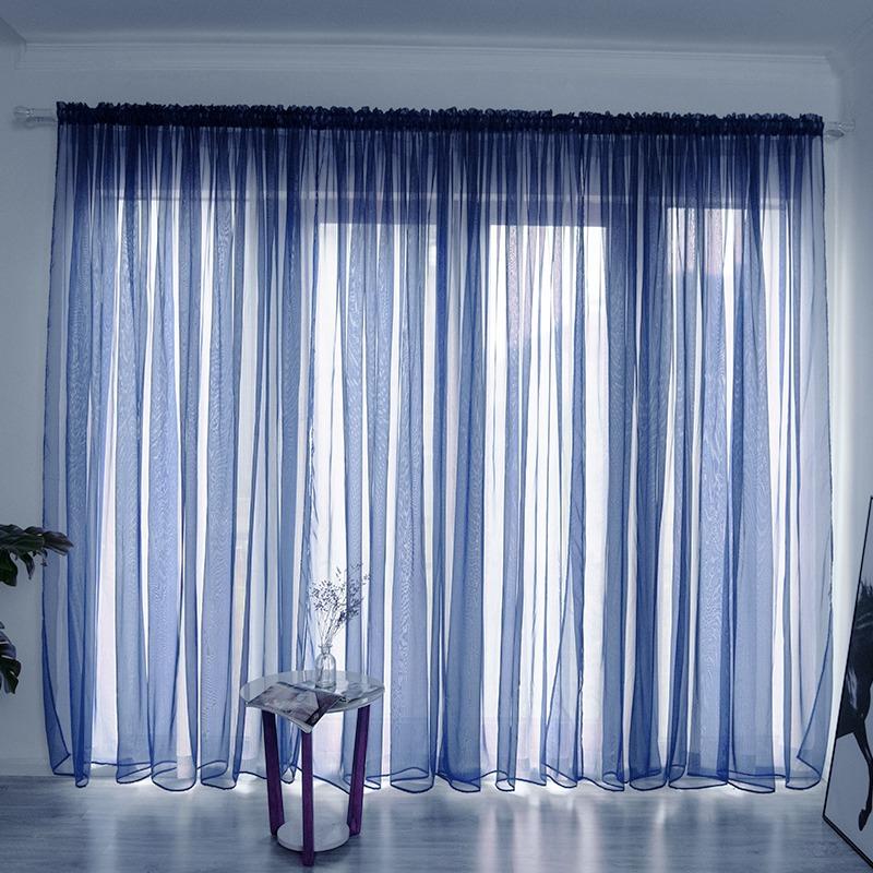 Home Window Screen Curtain Tulle Multi-color Sheer Curtains for Living Room Hotel Beauty Salon Window Privacy Screening Decor
