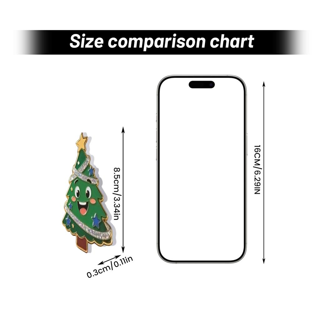 Acrylic Christmas Refrigerator Magnets 7 Piece Flat Fridge Set for Holiday Decor