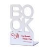 Pack of 2 Heavy Duty Metal Bookends for Shelves Hollowed Letter Bookends Metal Book Stopper Desk Book End for Home