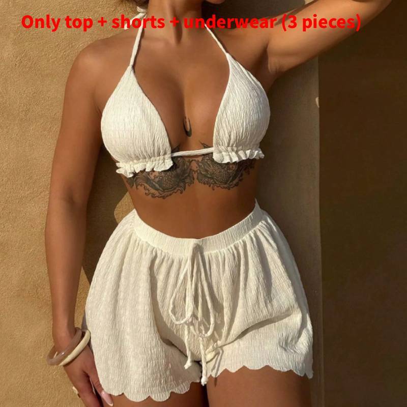 Polyester Bikini Three Piece Swimsuit With Padded Top For Water Sports Enthusiasts