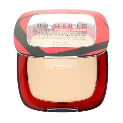L'Oréal, Infallible 24 Hour Fresh Wear, Powder Type Foundation, 10 Porcelain, 9g (0.31oz)
