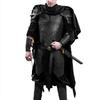 Středověký Viking Rytíř Pirát Cosplay Kostým Tělo Ramenní Zbroj Set Steampunk PU Kůže Vesta Zbroj Larp Oblečení Návleky na ramena Muži