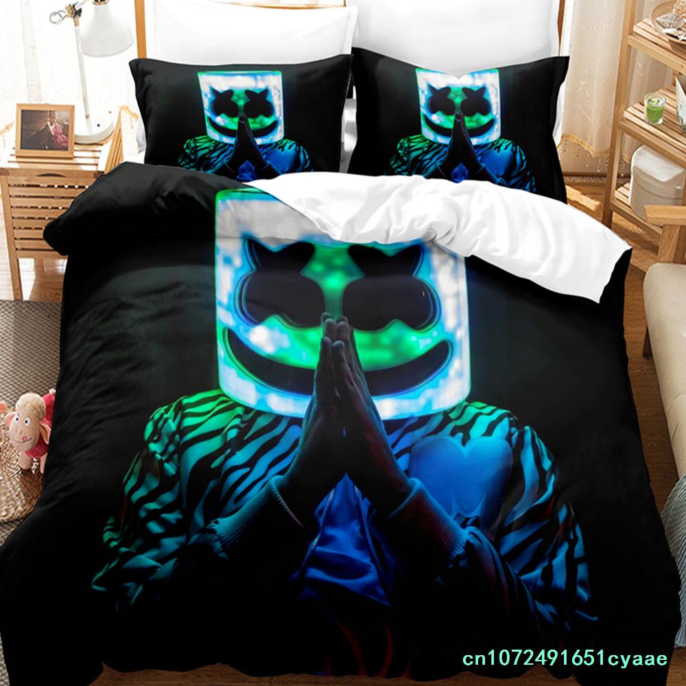 DJ Marshmello Bedding Set Single Twin Full Queen King Size Hip Hop Bed Set Aldult Kid Bedroom Duvetcover Sets 3D Print 030