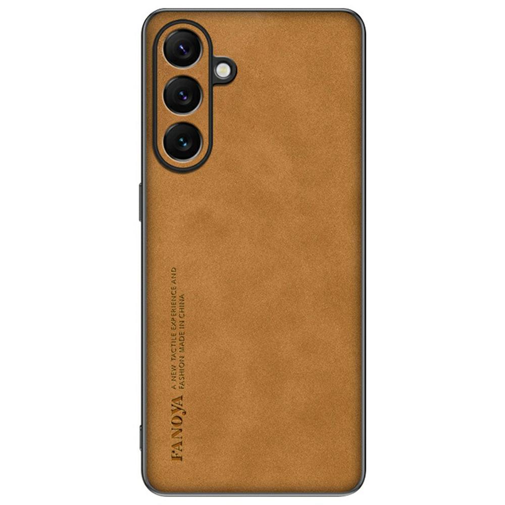 

For Samsung Galaxy A56 5G Case Suede Leather Texture TPU+PU Phone Back Cover Brown