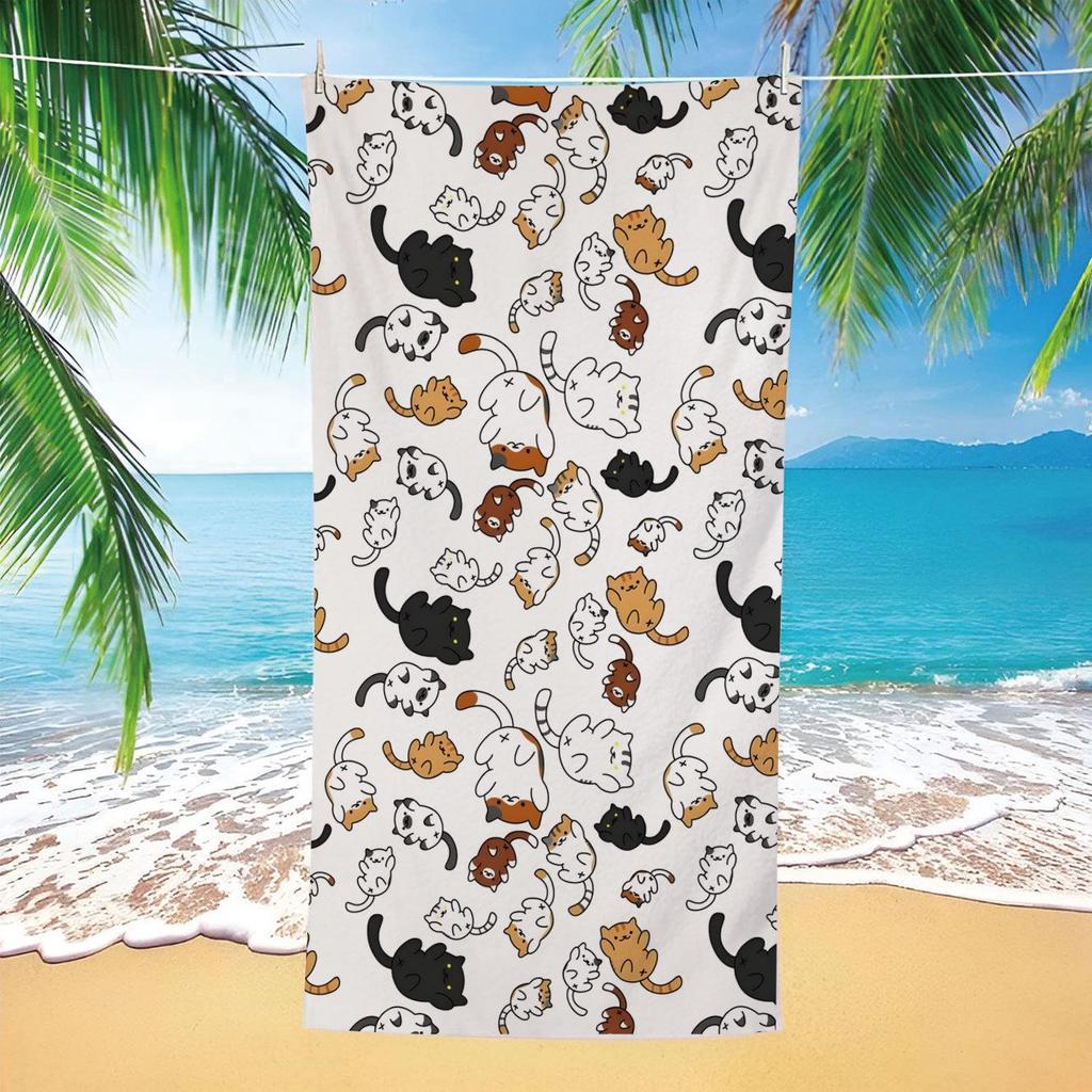 Tropical Quick-Dry Beach Towel with Ocean Whale & Sea Turtle Print - Absorbent & Ideal for Summer Seaside Vacations