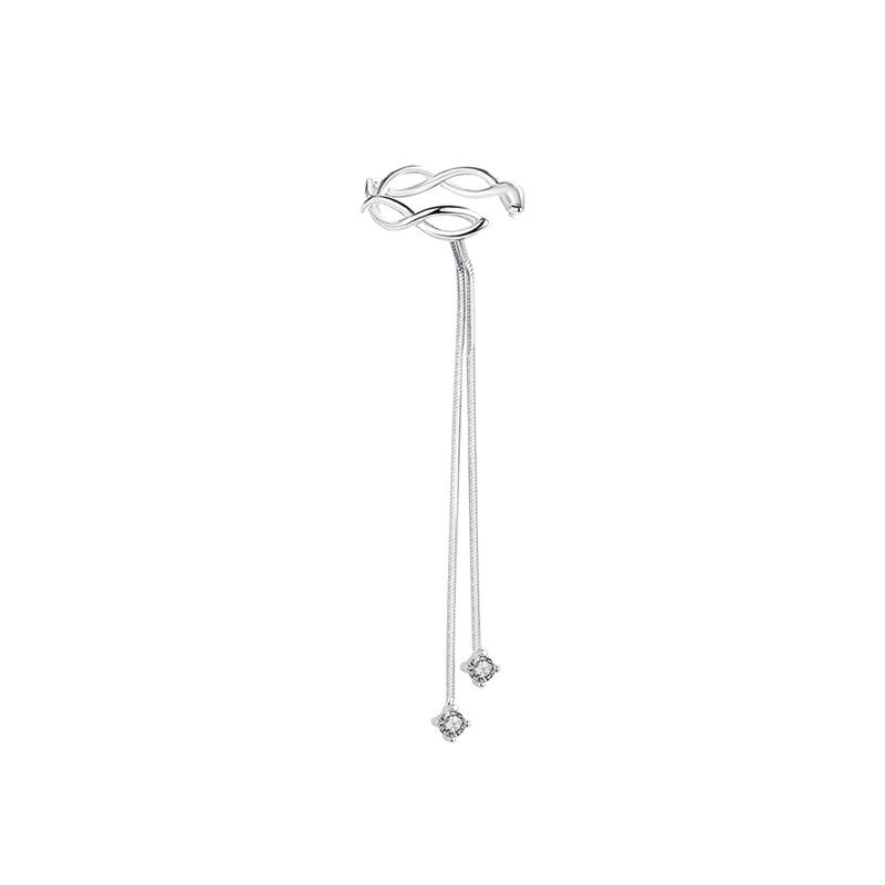 Spring Dawn Geometric Tile Chain Long Ear Cuff