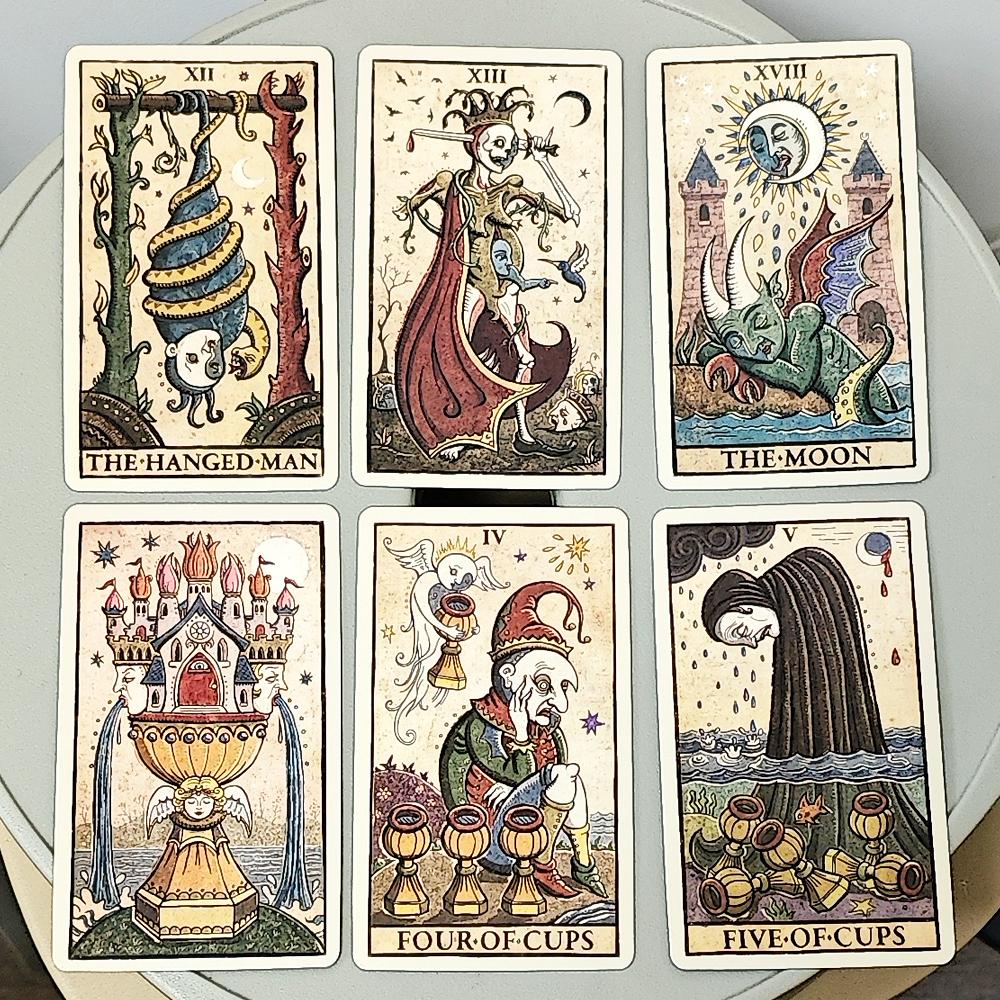 Trionfi Della Luna Tarot 10.3*6cm - Fully Illustrated 78-card Tarot Deck Inspired By Marseilles Style Tarot
