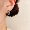 Glossy Geometric Water Drop C-Shape Earrings, 18K Gold Plated Copper, Luxe Feel, Simple Design for Women