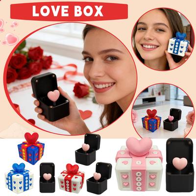 -Up Surprise Gift Box – Heart-Decorated With Spring- Personalized Number Figurine, Interactive Anniversary/Birthday Surprise Present,