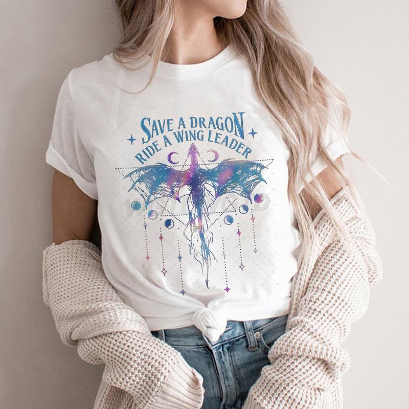 New Spring Onyx Storm Tshirt Women Short Sleeve Save A Dragon Ride A Wing Leader Basic Shirt Vintage Dragon Fashion Tshirt