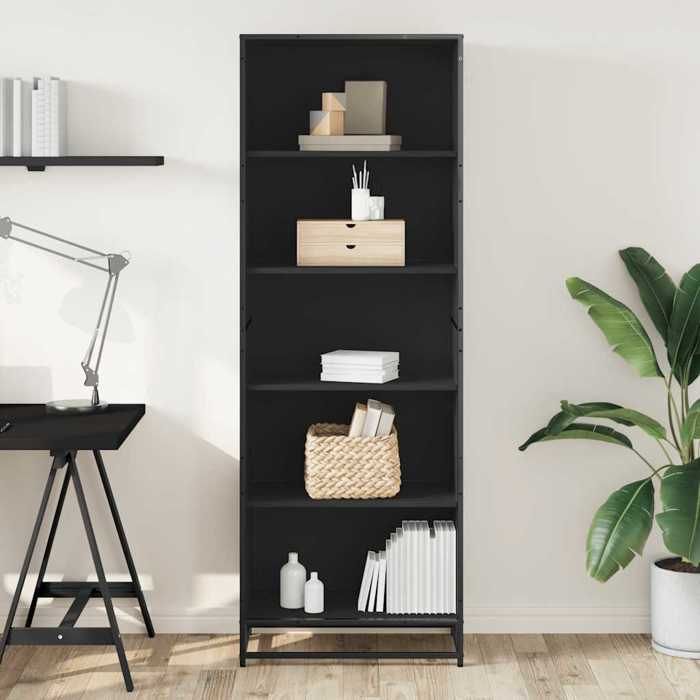 VidaXL Bookcase Black 60x35x170.5 Cm Engineered Wood, Bookshelf, Book Holder, Book Support, Cabinet of 3300850