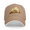 Cute Cat with Rose Embroidered Baseball Cap Classic Black Adjustable Hat for Unisex and Women Fashionable Streetwear Accessory
