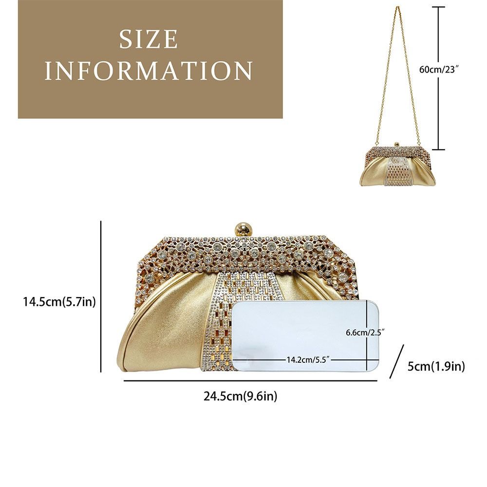 Gifts Diamond Embedded Evening Dress Handbag Elegant Large Capacity Clutch Bag Tote Bag for Ladies Party And Banquet