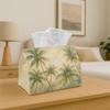 1pc Vintage Tropical Palm Pattern Tissue Box Holder- Botanical Tree Illustration Soft Beige Coastal Design, Party Tissue Box, Multifunctional for Kitc