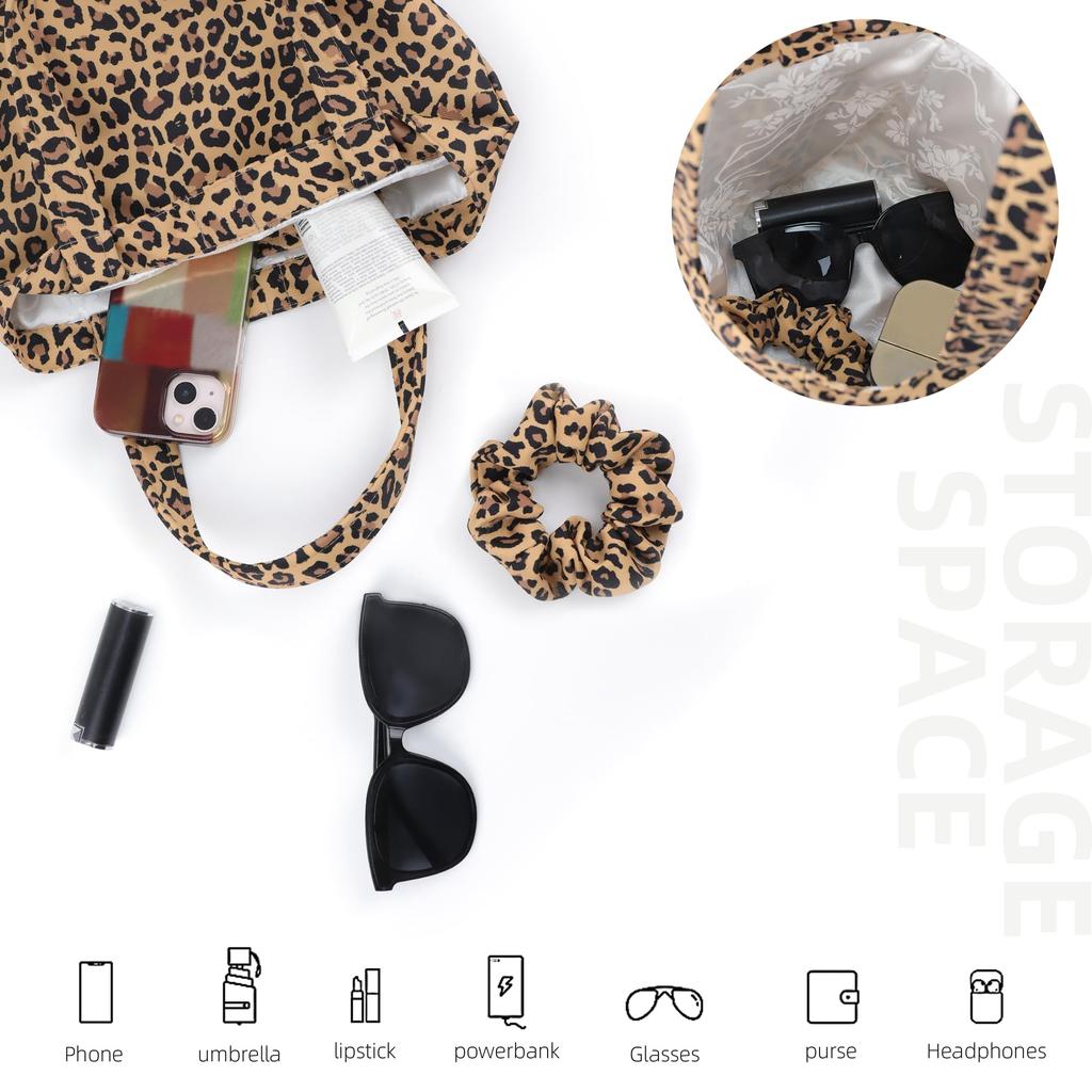 Clutch-Typ mit Tragegriff oben für Tragetasche, Geldbörse, Reisetasche. Wird in Kombination mit einem Scrunch-Band mit dem gleichen Muster im Leopardenmuster verwendet [DGAZ] Damen, Armband, Tasche,