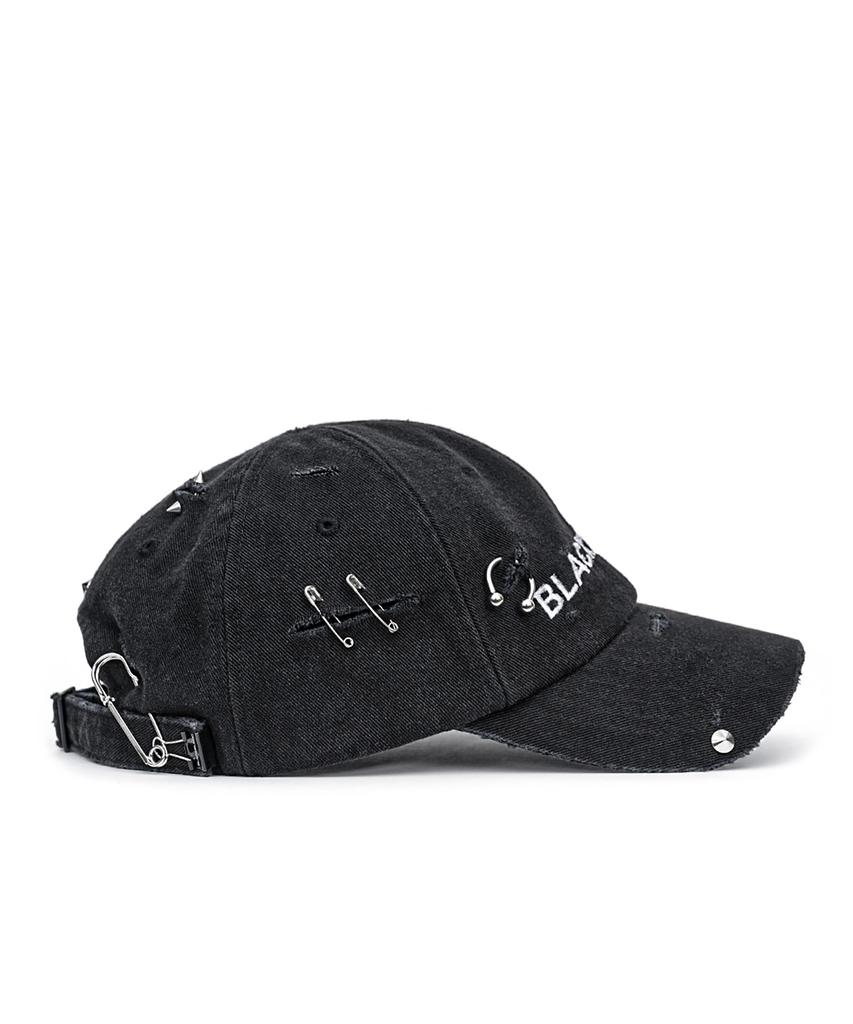 BLACKBLOND Vividi Ript Piercing Custom Denim Cap (Black)