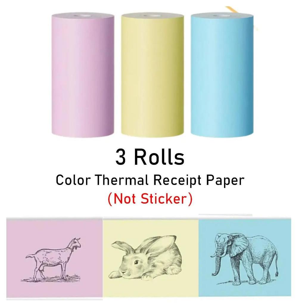 Rolă de hârtie termică color 57*30mm, hârtie foto pentru chitanță note pentru mini imprimantă portabilă