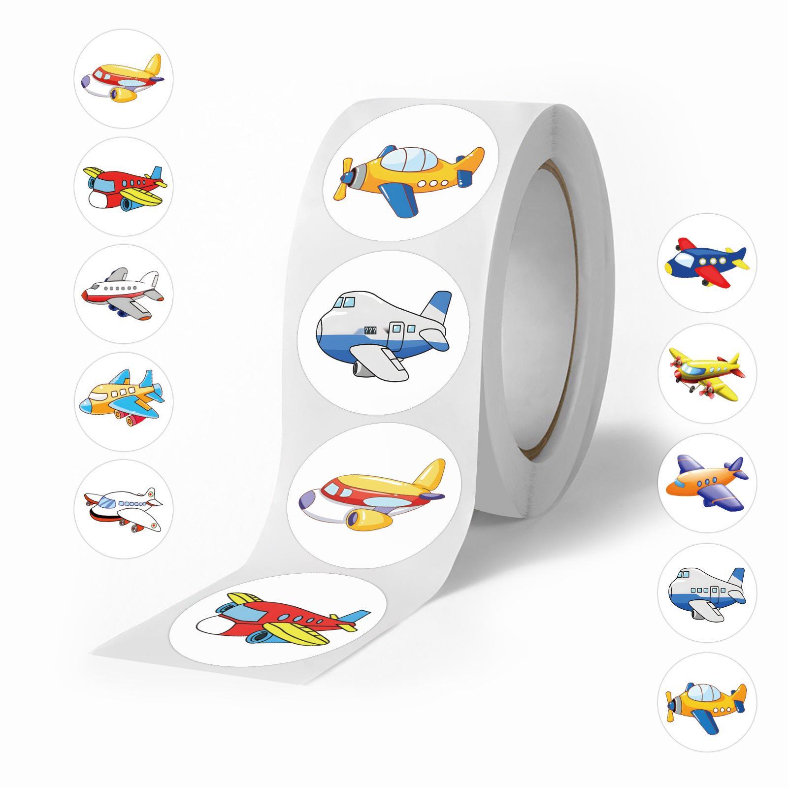 Cartoon Airplane Waterproof Tape Stickers - 500 Sheets/Roll for DIY Suitcase & Notebook