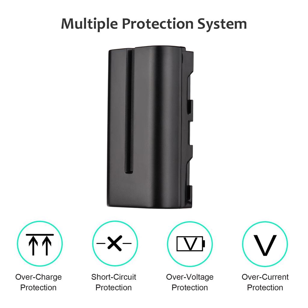 NP-F550/ NP-F570 Kamera Pili ve Şarj Seti 1PC 7.2V 2600mAh Büyük Şarj Edilebilir Pil