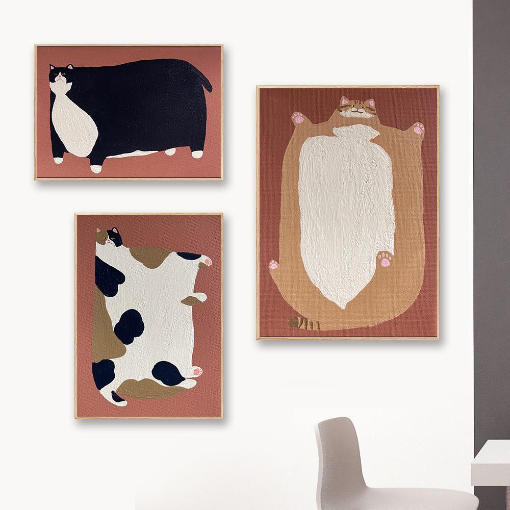 Funny American Fat Cat Art Plakáty Roztomilý mazlíček Obrazy na plátně Moderní zvířecí nástěnné obrazy do obývacího pokoje Domácí dekorace