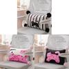 Cartoon Cat Plush Pillow With Pink Dutch Velvet Cover For Home Office Comfort