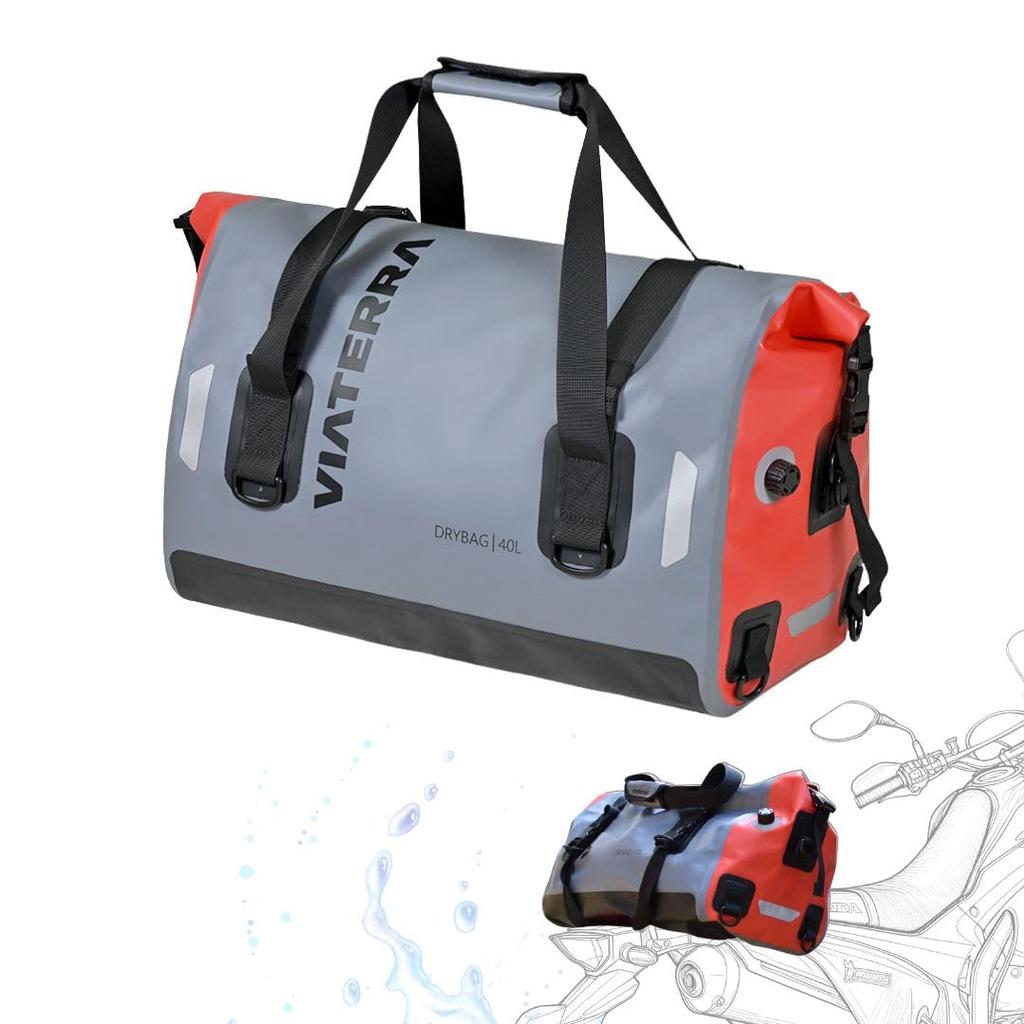 ViaTerra Drybag 40L Waterproof to over TPU Ultrasonic Waterproof Bike Seat Touring Outdoors 100% [Waterproof 20,000mm, Triple-Layer Lamination,