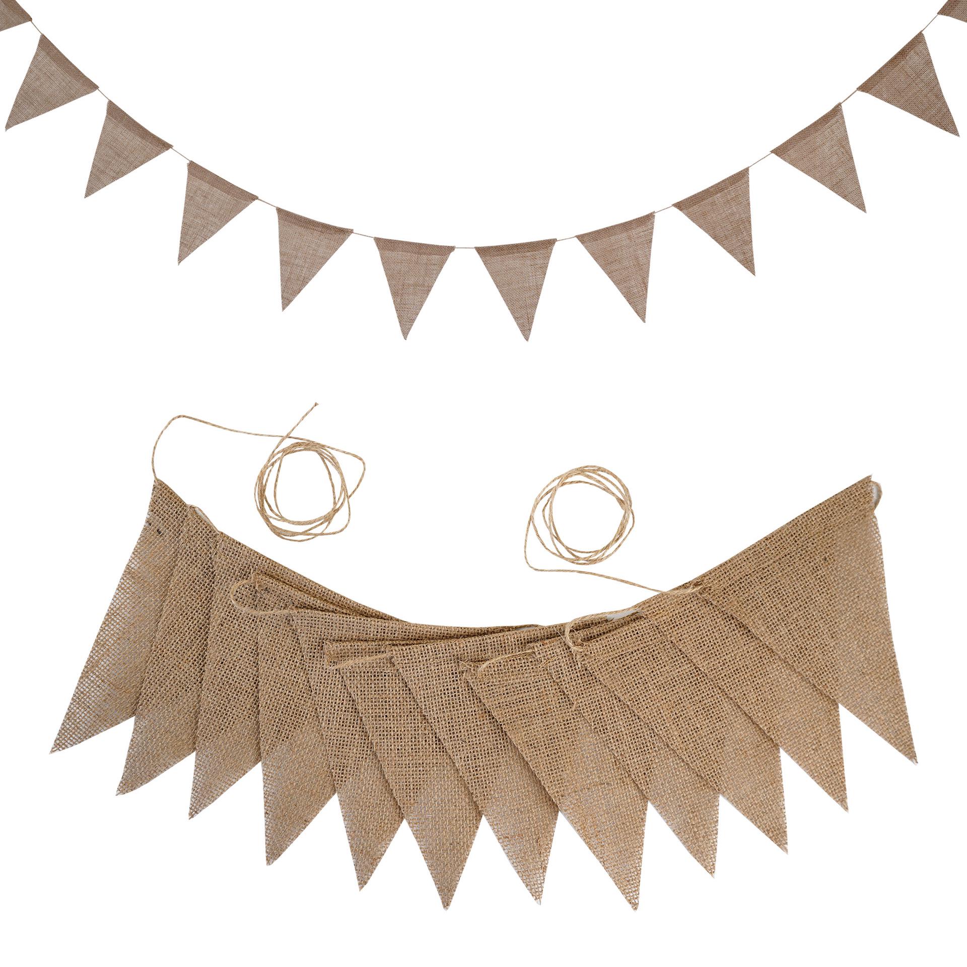 

12 градиентных желтых льняных флажков-вымпелов — украшения для свадьбы и дня рождения в западном стиле