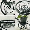Outdoor Indoor Blumentopf Schwarz/Weiß Fahrrad Pflanzenständer Hof Eisenkorb Regal Home Garten Dekor