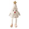 Plush Christmas Tree Doll Ornament with Long Legs Sitting Gold Star Holiday Decoration
