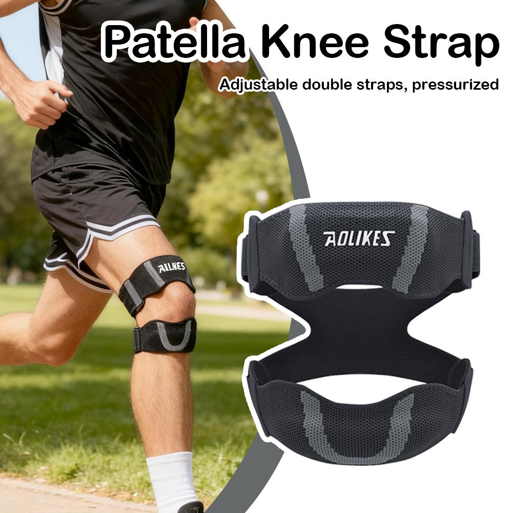 1Pcs Adjustable Sports Knee Braces Double Straps Breathable Knee Support Strap Patellar Tendon Stabilizer Band for Basketball