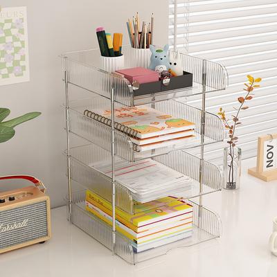 2/3/4 Tier Office File Box Paper Tray Desk Organizer Paper Organizer Stackable Paper Tray Paper Organizer Paper Tray for File
