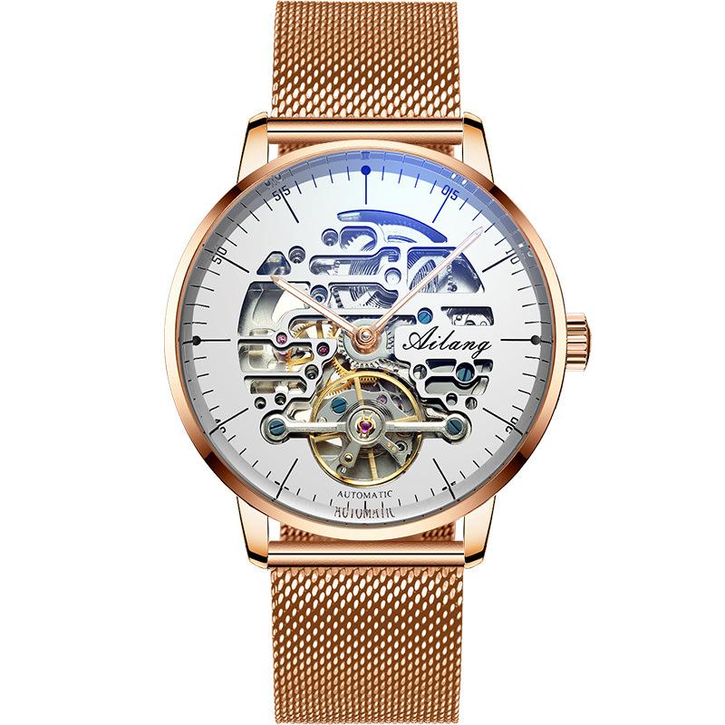 AILANG Brand New Automatic Mechanical Watch Waterproof Luminous Sugess Skeleton Watch Fashion Hollow Wristwatch Relojes Hombre