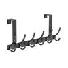 Over Door Hook with 5/6/7 Hooks Punch Free Removable Heavy Duty Carbon Steel Door Back Mount Hanging Coat Towel Bag Hat Scarf Organizer Rack Hanger