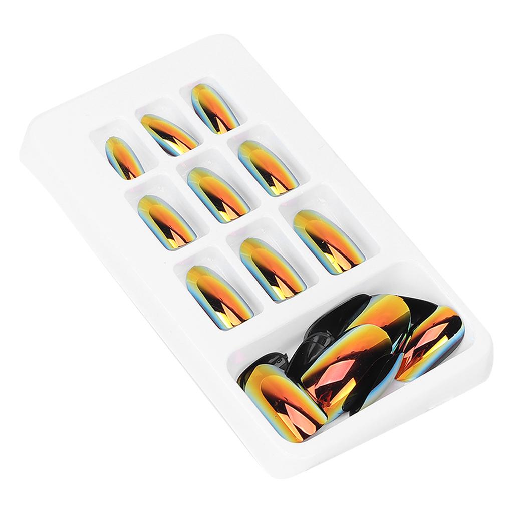 24pcs Fashionable Fake Nails Detachable Bright Color False Nail Patch Full Cover Nail Art Tips