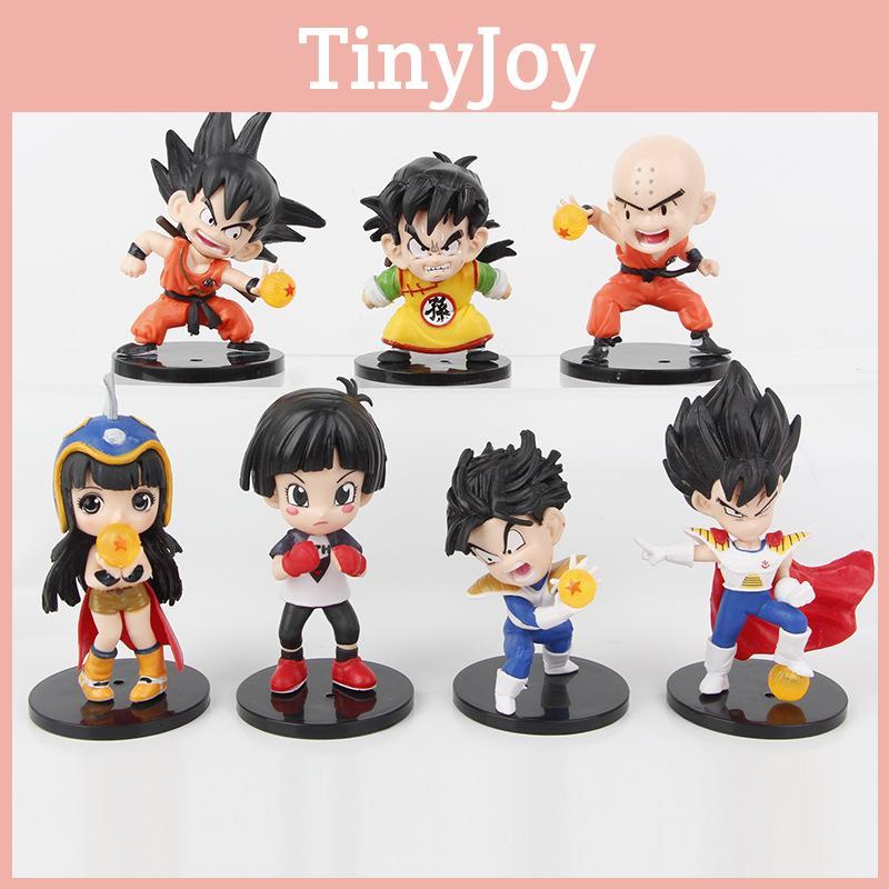 Colección de Figuras de PVC de Dragon Ball Z con Goku Joven, Krilin, Gohan y Juguetes de Kiki
